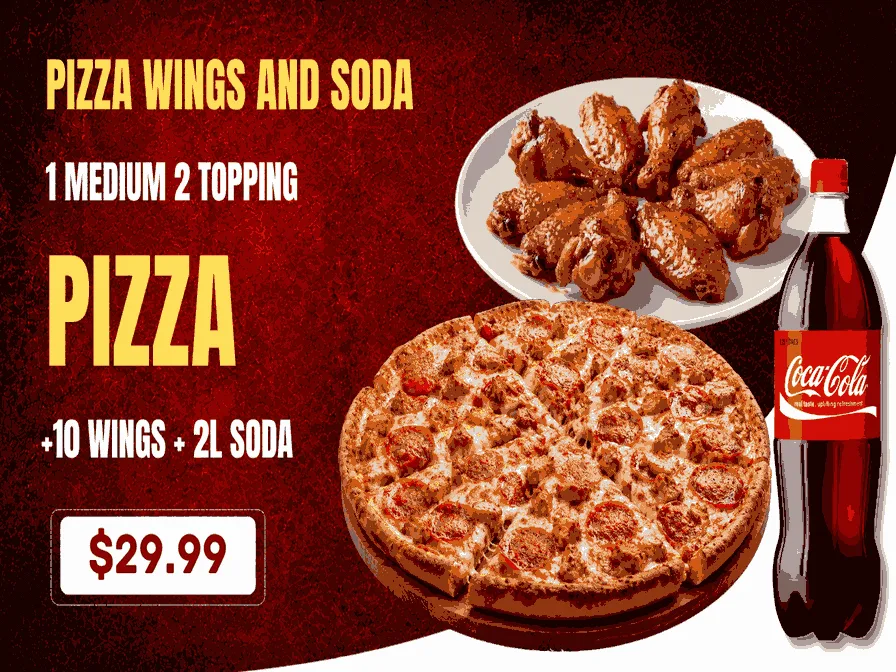 Pizza, Wings & Soda