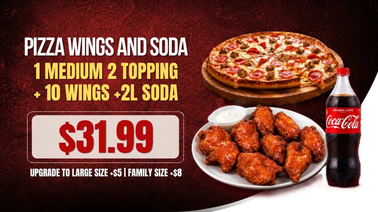 Pizza, Wings & Soda